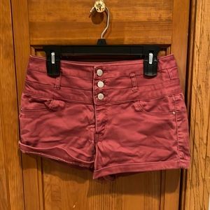 Burgundy high waisted shorts
